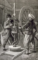 I Pozzi di Petrolio a Baku sul Caspio: Perforazione di un Pozzo di Petrolio, da 